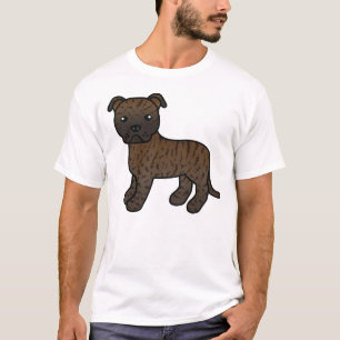 T-shirt Terrier Bull Staffordshire Bringé Chien de Dessin