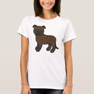 T-shirt Terrier Bull Staffordshire Bringé Chien de Dessin