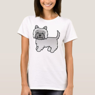 T-shirt Térrier Cairn Gris Chien de Dessin Animé Mignon