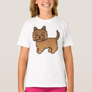 T-shirt Terrier Cairn Rouge Chien de Dessin Animé Mignon