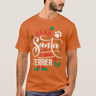 T-shirt Terrier Chien de Noël Chien de race fille de famil