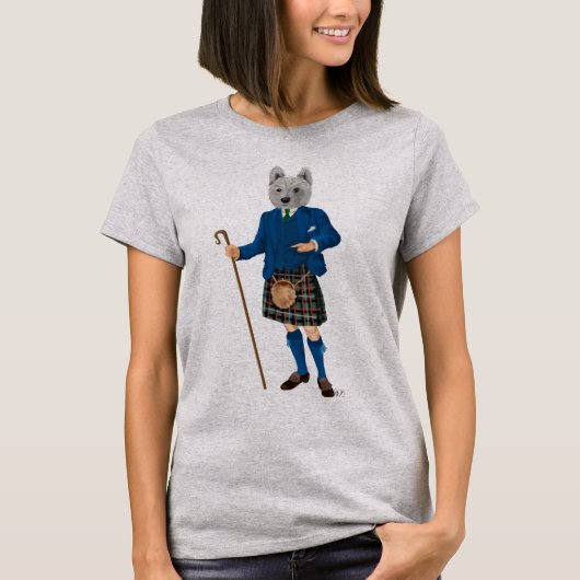 T-shirt Terrier de West Highland à Kilt 2 (Devant)