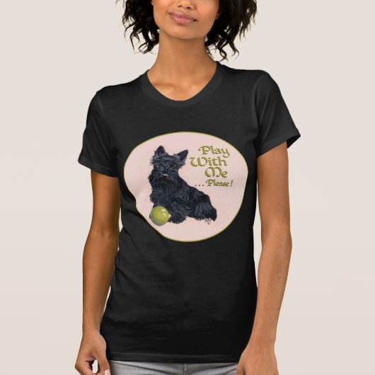 T-shirt Térrier Écossais Joue avec moi ! (Devant)
