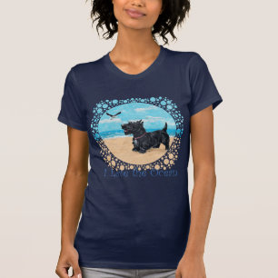 T-shirt Terrier écossais sympathique à la plage
