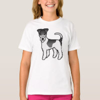 Terrier Fox à fil blanc et noir Chien de dessin an
