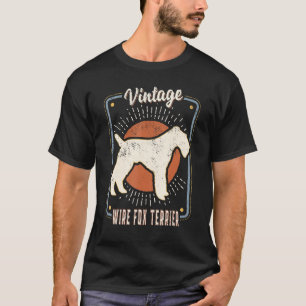 T-shirt Térrier Fox à poil dur Vintage Rétro Classique Amo