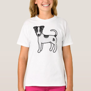 T-shirt Terrier Parson Russell à poil lisse noir et blanc