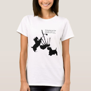 T-shirt Terriers écossais avec grande cornemuse des Highla