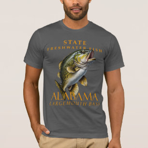 T-shirt Territoire de l'Alabama Poisson d'eau douce Le bar