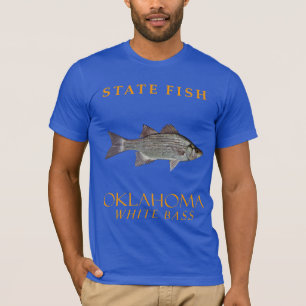 T-shirt Territoire de l'Oklahoma Poisson Basse blanche
