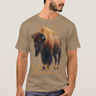 T-shirt Territoire du Kansas Animal Bison Americanus