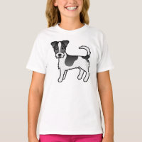 Tervier Jack Russell à poil dur noir et blanc