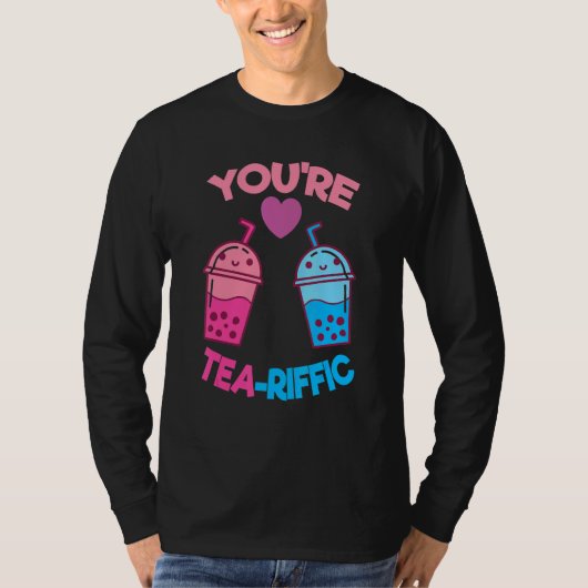 T-shirt T'es Tea Riffic Pearl Milk Bubble Tea Fan Boba T (Devant)