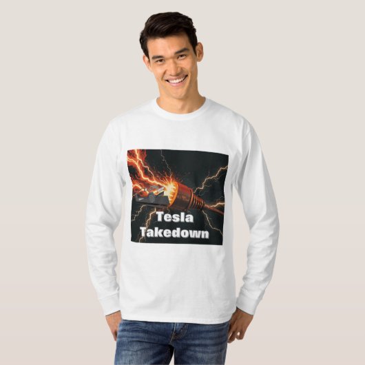 T-shirt Tesla Takedown elon musson mens (Devant entier)