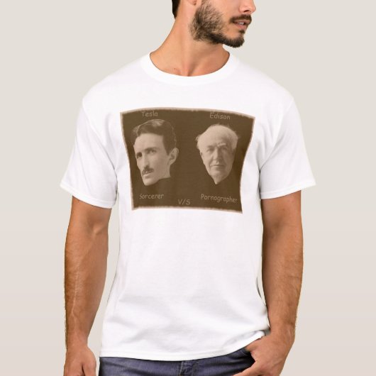 T-shirt Tesla V/S Edison (Devant)