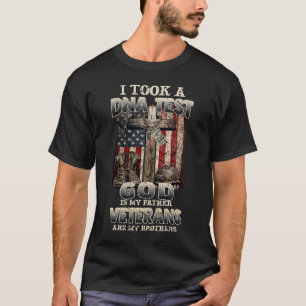 T-shirt Test D'ADN Dieu Est Mon Père Anciens Combattants S
