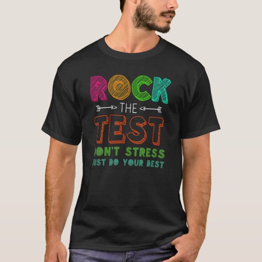 T-shirt Test Day Rock Le Test Rainbow Leopard Enseignant S (Devant)