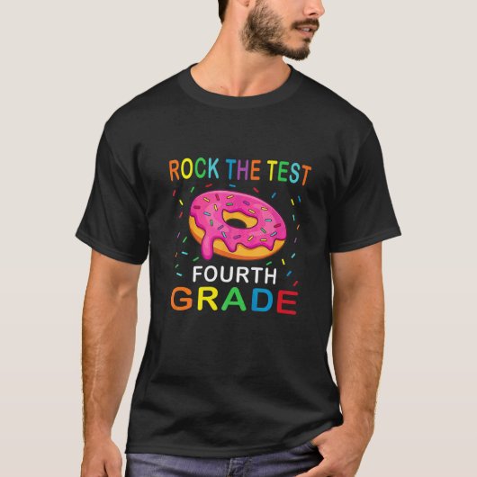 T-shirt Test Day Rock The Test Quart Enseignant Donut de 4 (Devant)