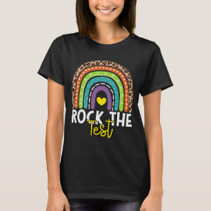 T-shirt Test Day Rock The Test Rainbow Teacher Test Day