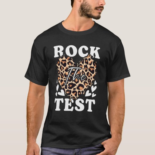 T-shirt Test Day Rock The Test Teacher Test Day Leopard (Devant)
