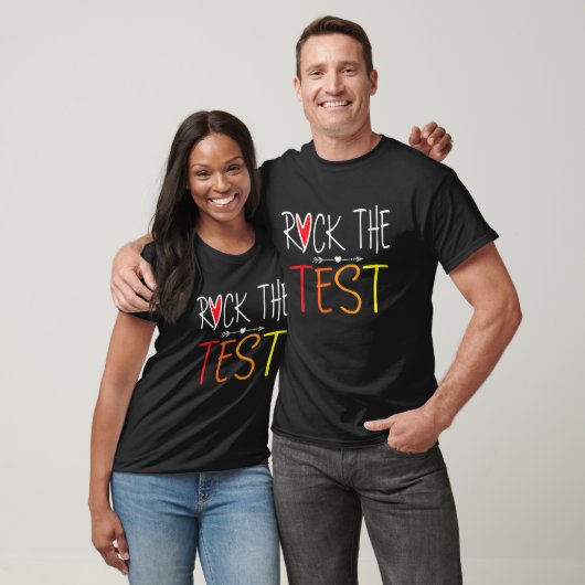 T-shirt Test Day Rock The Test Teacher Test Day Rainbow (Unisexe)