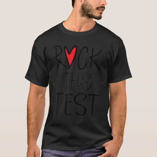 T-shirt Test Day Rock The Test Teacher Test Day Rainbow (Devant)