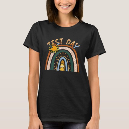 T-shirt Test Day Rock The Test Teacher Test Day Rainbow (Devant)