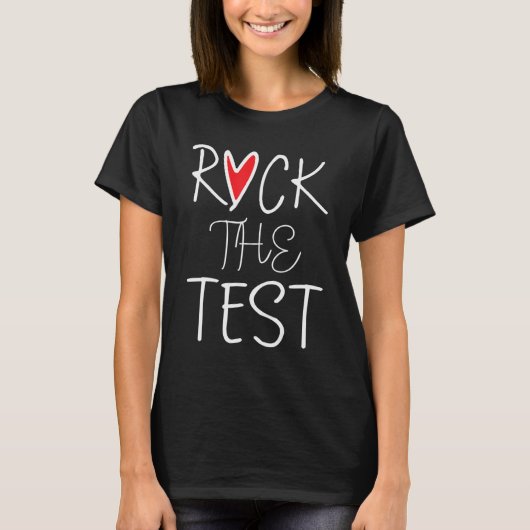 T-shirt Test Day Rock The Test Teacher Test Day Rainbow (Devant)