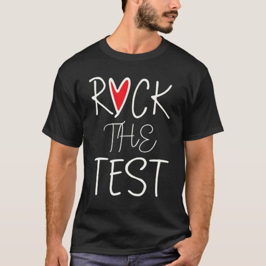 T-shirt Test Day Rock The Test Teacher Test Day Rainbow (Devant)