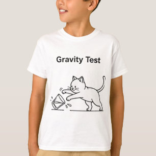 T-shirt Test de gravité avec un chat drôle   Science migno