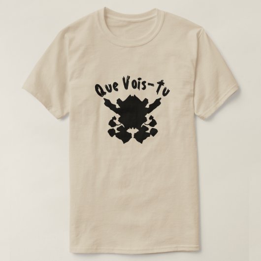 T-shirt test inkblot avec texte Que Vois-Tu (Design devant)