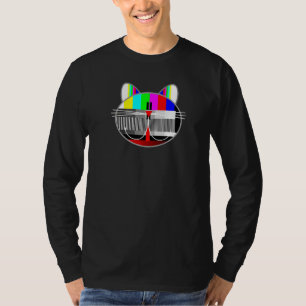 T-shirt Test Motif Cat Vintage Retro 80s 90s Télévision