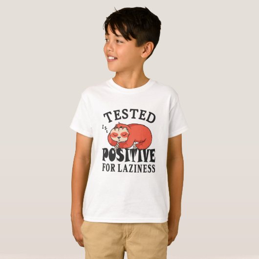 T-shirt Testé positif pour la paresse Sloth (Devant entier)