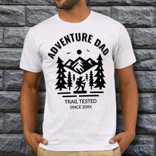 T-shirt Testé sur le sentier papa de l'aventure grise de c