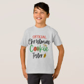 T-shirt Tester de biscuits officiels Funny Toddler Noël (Devant entier)