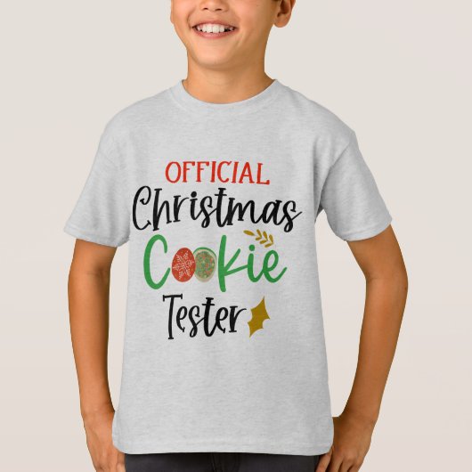 T-shirt Tester de biscuits officiels Funny Toddler Noël (Devant)