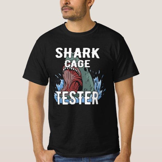 T-shirt Tester de cage de requin - Funny Ocean Adventure H (Devant)