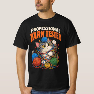 T-shirt Testeur de Fil Professionnel Drôle et Mignon Chat