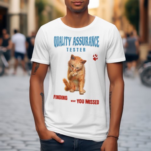 T-shirt Testeur QA Humour de chat