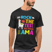 T-shirt Testing Day Rock the Test Teaching No Prob Llama T (Devant)