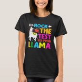 T-shirt Testing Day Rock the Test Teaching No Prob Llama T (Devant)