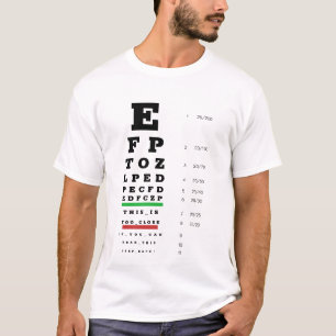 T-shirt Tests oculaires amusants de l'optométriste Graphiq