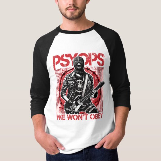 T-shirt Tête à raglan PSYOPS - rouge (Devant)
