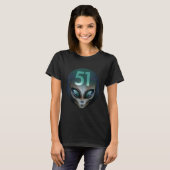 T-shirt Tête Alien 51 Conception extraterrestre (Devant entier)