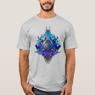 T-shirt Tête Alien - bleu et violet