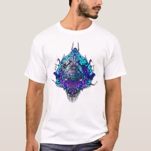 T-shirt Tête Alien - bleu et violet