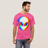 T-shirt Tête Alien Trippy Vaporwave Techno Rave Edm Music (Devant entier)
