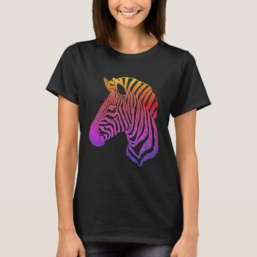 T-shirt Tête arc-en-ciel Zebra (Devant)