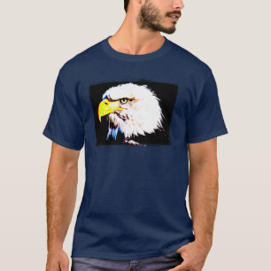 T-shirt Tête d'aigle moderne moderne bleu marine