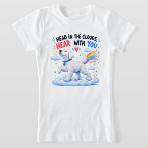 T-Shirt Tête dans les nuages design de chien mignon